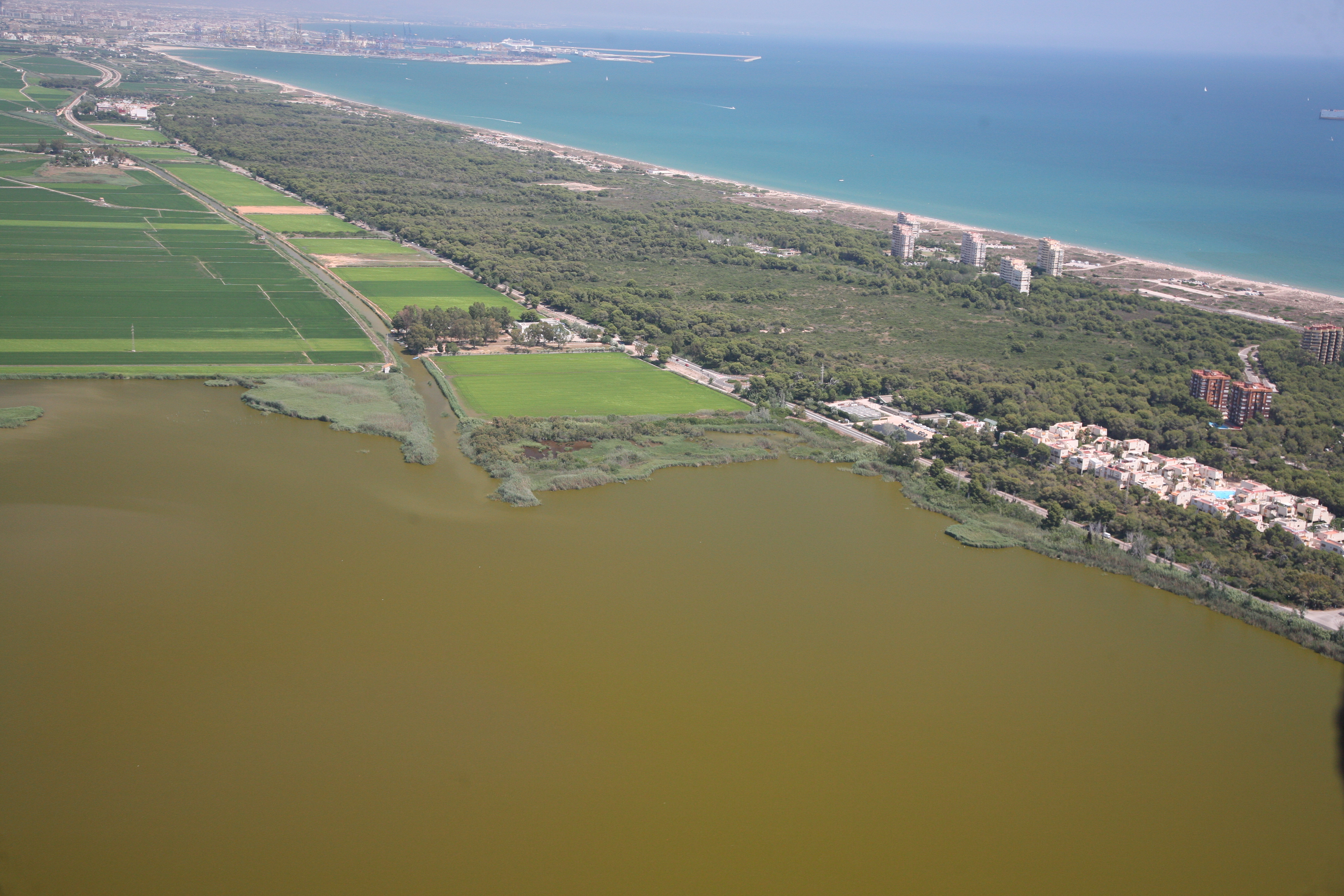 L’Albufera. Vista aérea de la restinga costera